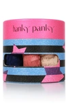 Hanky Panky Holiday Assorted 3-pack Original Rise Thongs In Beige/ Pink/ Blue