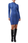 French Connection Mari Ribbed Mini Sweater Dress In Coastal Fiji