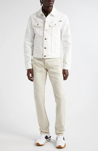 Tom Ford White Icon Denim Jacket In Ivory