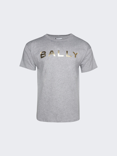 Bally Foil Print T-shirt In Grey Melange