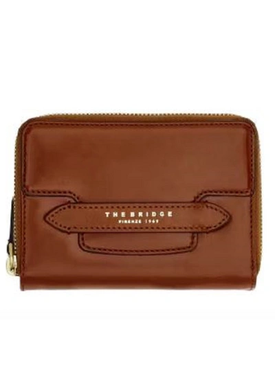 The Bridge Brown Leather Wallet In Red