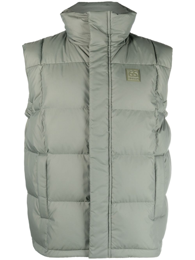 66 North Logo-patch Padded-design Gilet In Green