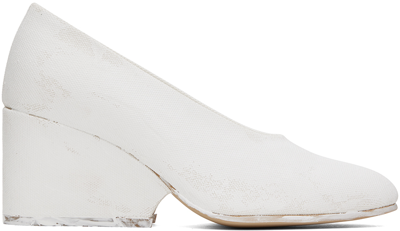 COMME DES GARÇONS WHITE PAINTED WEDGE HEELS