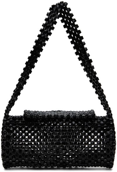 Feben Bead-chain Cylinder Shoulder Bag In Black