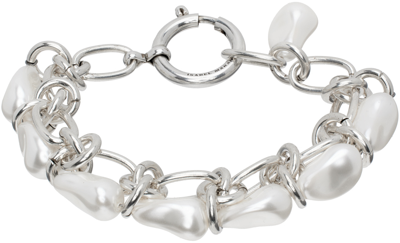 Isabel Marant Rain Drop Chain Bracelet In Silver,white