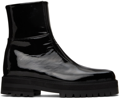 Ernest W Baker Black Platform Boots In Black Patent