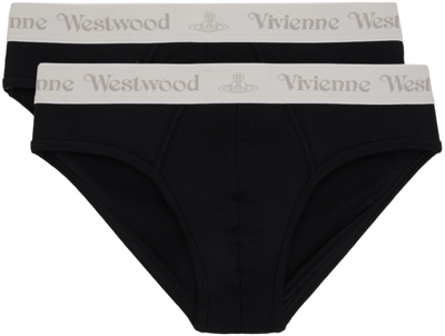 Vivienne Westwood 土星图案三角内裤（两件装） In Black