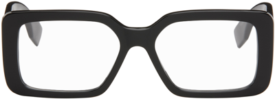 Fendi Black Baguette Glasses In Shiny Black