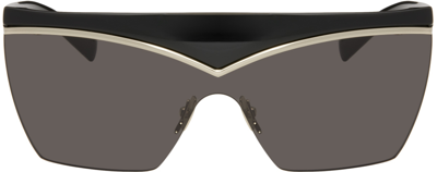 Saint Laurent Black Sl 614 Mask Sunglasses In 001 Black