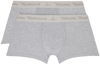 Vivienne Westwood Two-pack Gray Logo Boxers In 233-j002y-p401