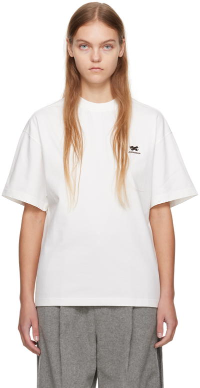 Ader Error Off-white Embroidered T-shirt In Off White