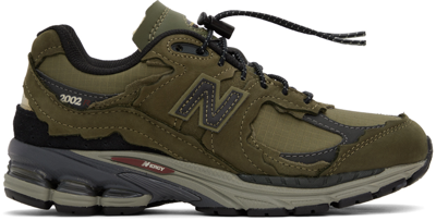 New Balance 2002r Leather-trimmed Mesh And Suede Trainers In Green