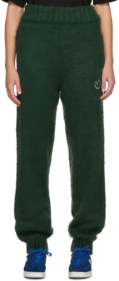 Ader Error Green Embroidered Sweatpants