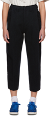 ADER ERROR BLACK RAW EDGE TROUSERS