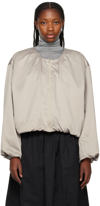Amomento Beige Padded Bomber Jacket In Beige