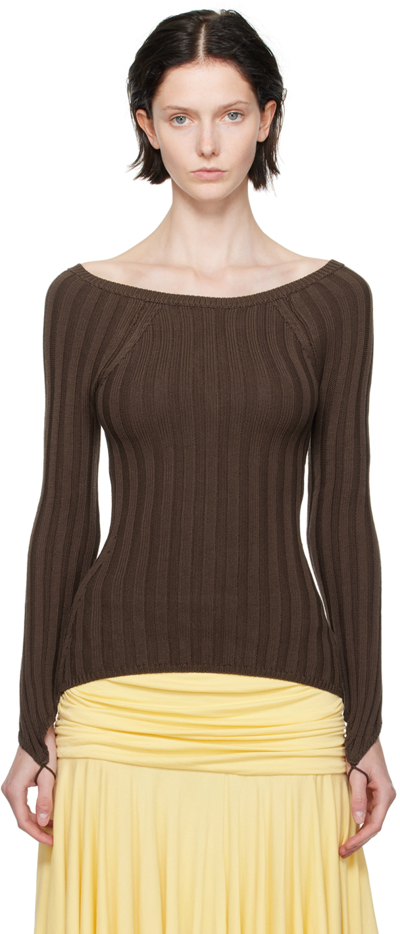Paloma Wool Brown Canal Sweater In C/323 Brown