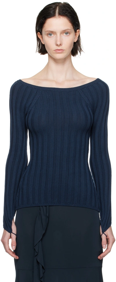 Paloma Wool Navy Canal Sweater In Blue