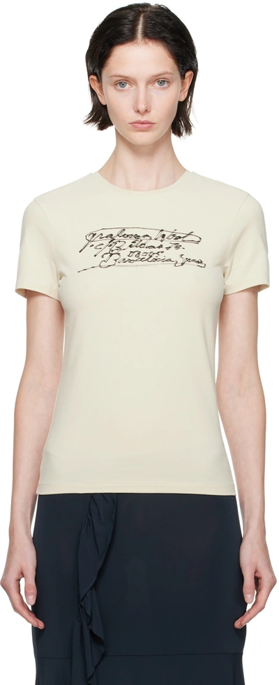 Paloma Wool Beige Aquila T-shirt In C/620 Ecru