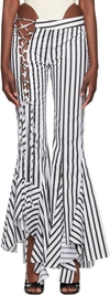 Marques' Almeida Black & White Striped Trousers In Black/white