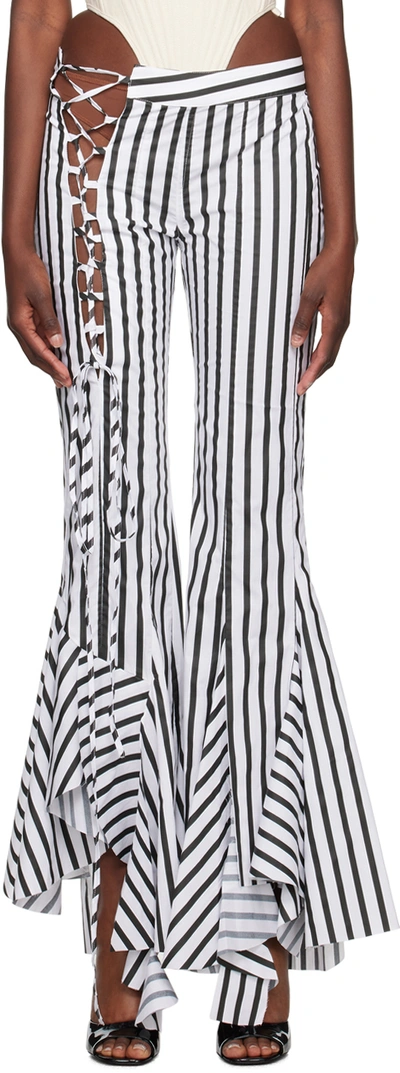 Marques' Almeida Black & White Striped Trousers In Black/white