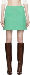 MSGM GREEN BRUSHED MINI SKIRT