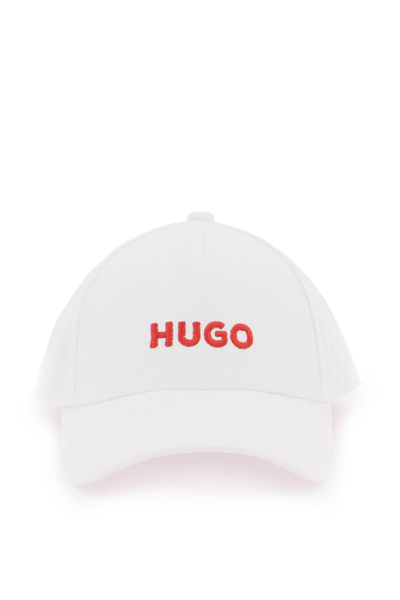 Hugo Baseball Cap With Embroidered Logo In White