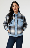 Mavi Nellie Jacket In Grey Plaid In Grey