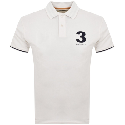 Hackett Modern City Number Polo T Shirt Off White