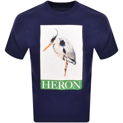 Heron Preston Heron Bird Painted T-shirt In Navy