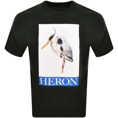 HERON PRESTON HERON PRESTON BIRD PAINTED LOGO T SHIRT BLACK