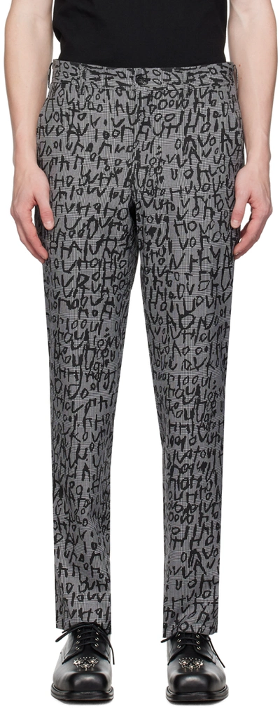 Comme Des Garçons Homme Deux Plaid-check Jacquard Straight-leg Trousers In Blk/ntrl X Blk