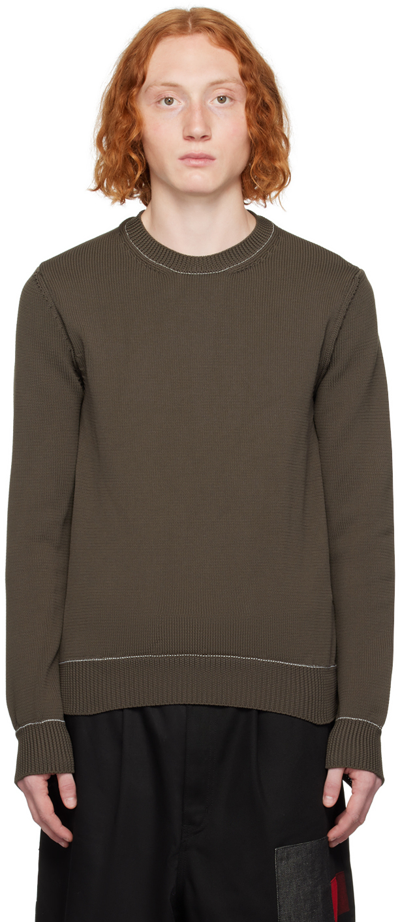 Comme Des Garçons Homme Deux Khaki Garment-dyed Sweater In 3 Khaki