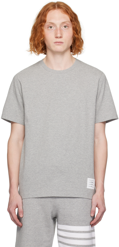 Thom Browne Cotton T-shirt In Grigio