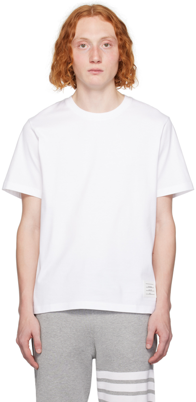 Thom Browne White Tennis-tail T-shirt In 100 White