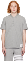 THOM BROWNE GRAY RELAXED-FIT POLO