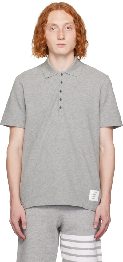 Thom Browne Gray Relaxed-fit Polo In 055 Lt Grey