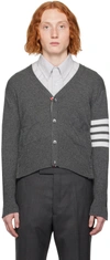 Thom Browne 4-bar Stripe Wool Cardigan In 038 Med Grey