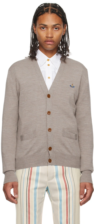Vivienne Westwood Taupe Buttoned Cardigan In Beige