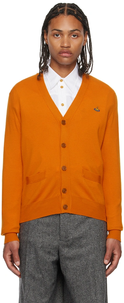 Vivienne Westwood Orange Buttoned Cardigan In 233-y0006-f410