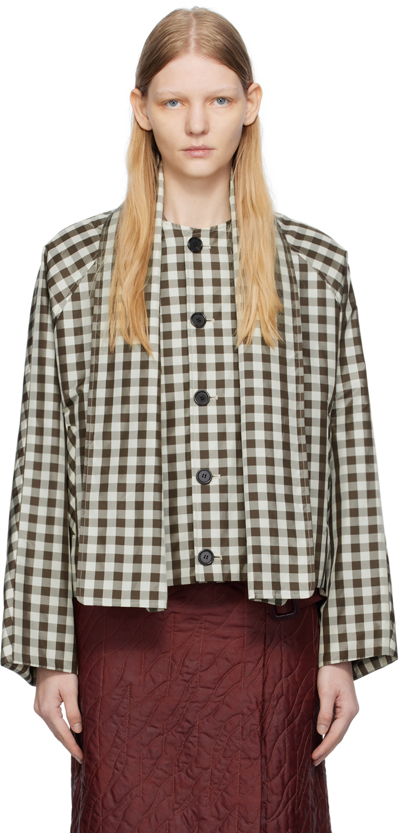 Umber Postpast Beige & Brown Check Jacket