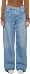 Agolde Low Slung Baggy Jeans In Libertine In Libertine (med Ind)
