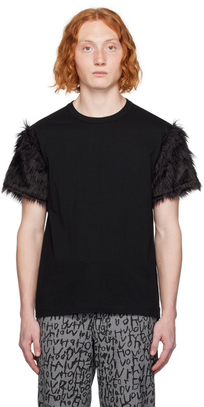 Comme Des Garçons Homme Deux Faux-fur Detailing Cotton T-shirt In