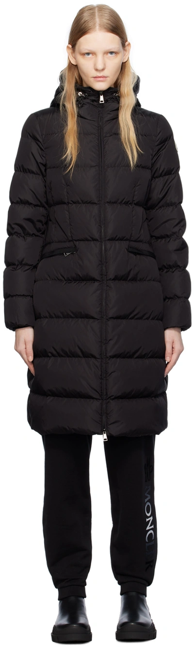 Moncler Black Avocette Down Jacket In Nero