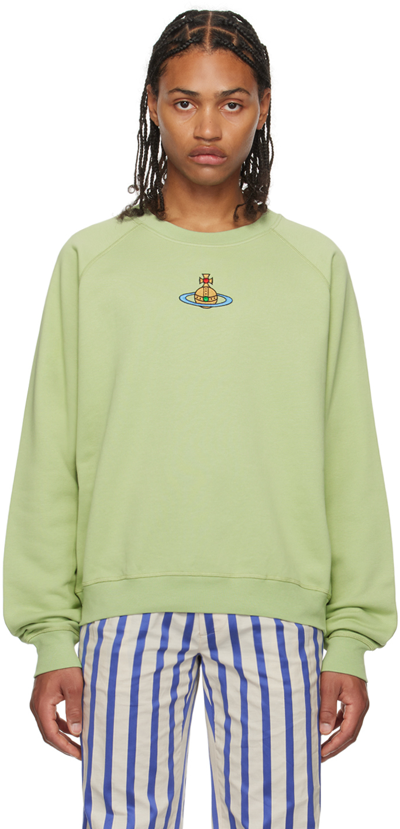 Vivienne Westwood Green Embroidered Sweatshirt In 233-j0006-m402po