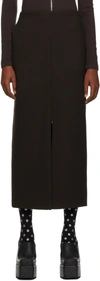 Maiden Name Brown Alice Midi Skirt In Chocolate