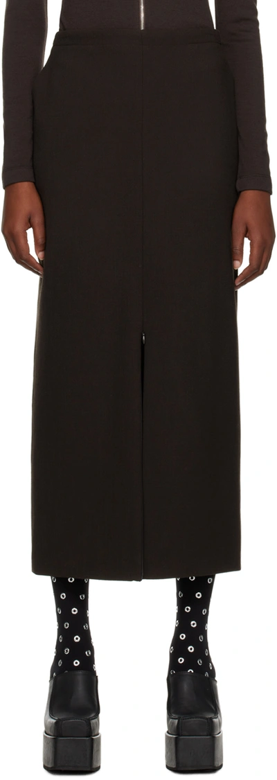 Maiden Name Brown Alice Midi Skirt In Chocolate