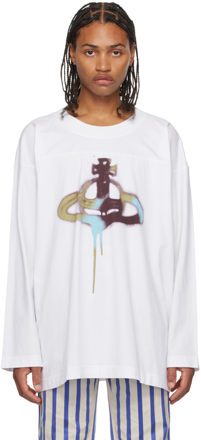 Vivienne Westwood White Fresh Long Sleeve T-shirt In 213-j001m-a401go