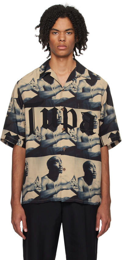 Wacko Maria X Tupac Photographic-print Shirt In Beige