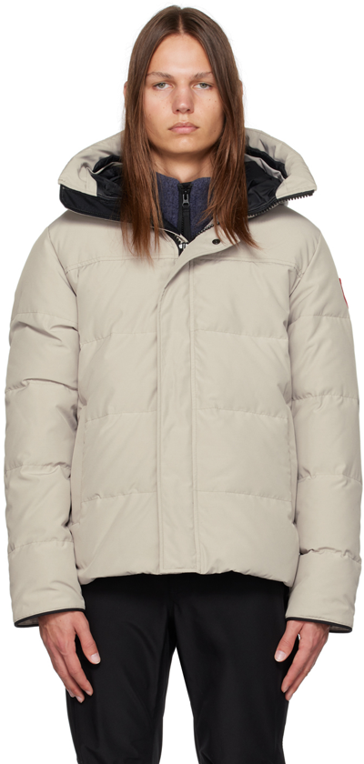 Canada Goose Macmillan Hooded Down Jacket In Limestone - Calcaire