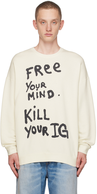 R13 Off-white 'free Your Mind' Sweater In Ecru